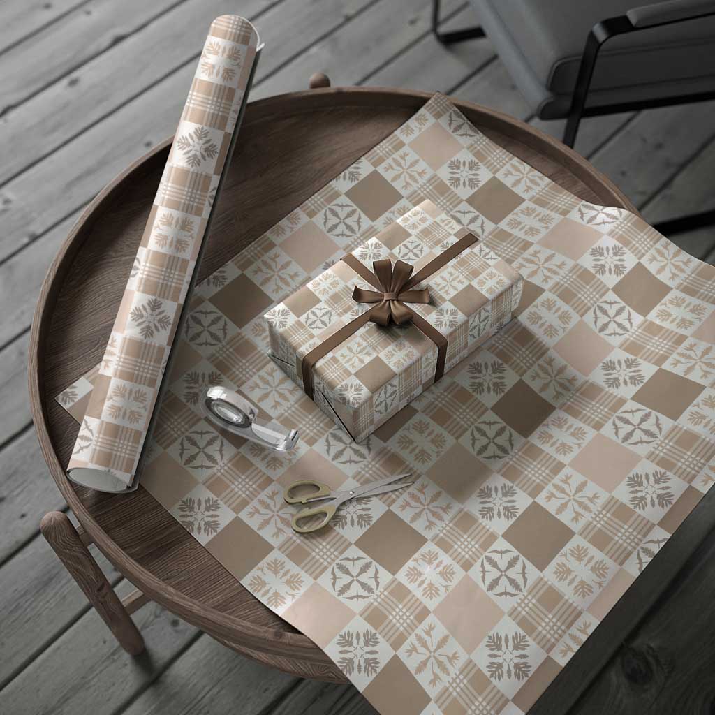 Hawaiian Palaka Quilt Pattern Wrapping Paper Hawaii Culture Bird of Paradise Exotic Motif - Polynesian Pride