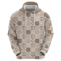 Hawaiian Palaka Quilt Pattern Zip Hoodie Hawaii Culture Bird of Paradise Exotic Motif - Polynesian Pride