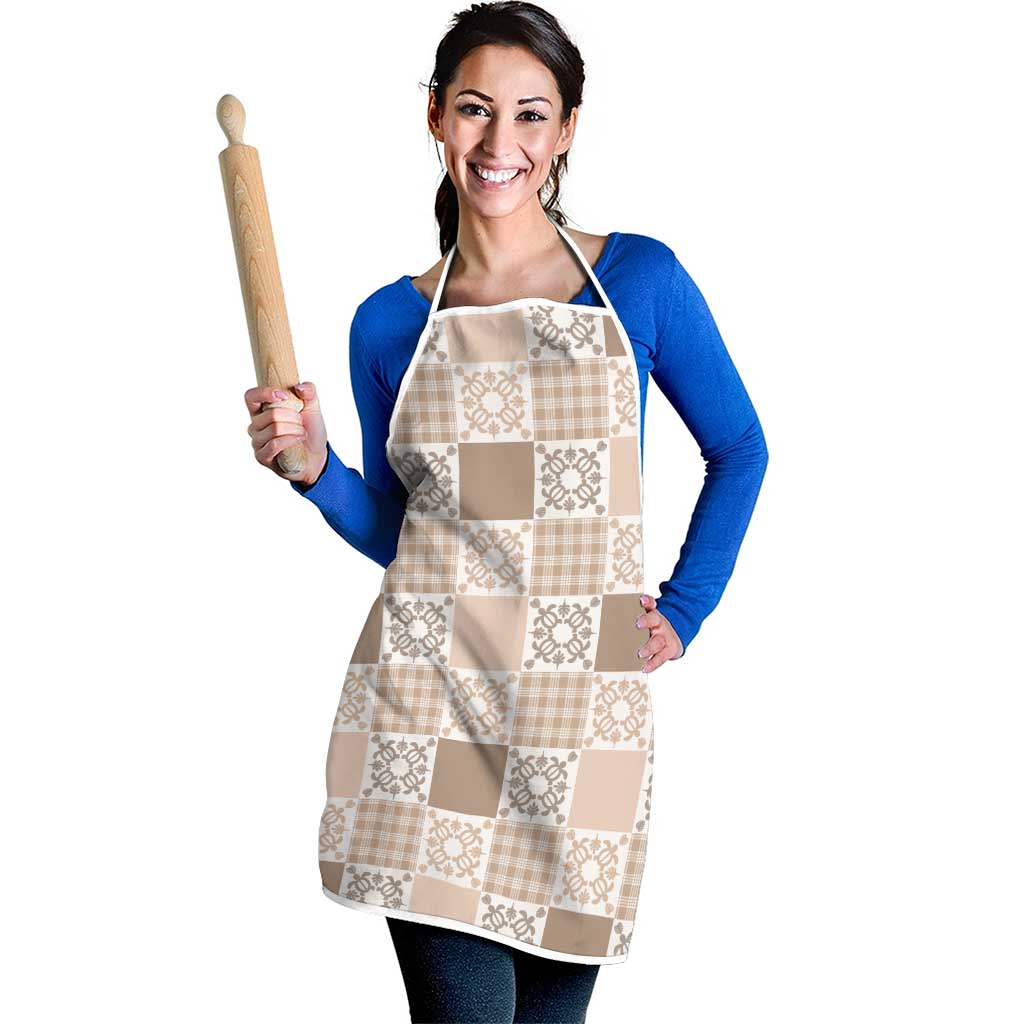 Hawaiian Palaka Quilt Pattern Apron Hawaii Culture Honu Turtle - Polynesian Pride