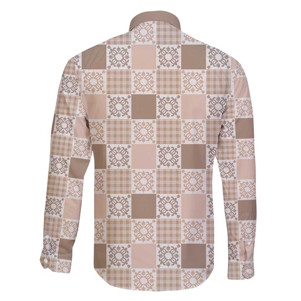 Hawaiian Palaka Quilt Pattern Family Matching Long Sleeve Bodycon Dress and Hawaiian Shirt Hawaii Culture Honu Turtle LT9 - Polynesian Pride