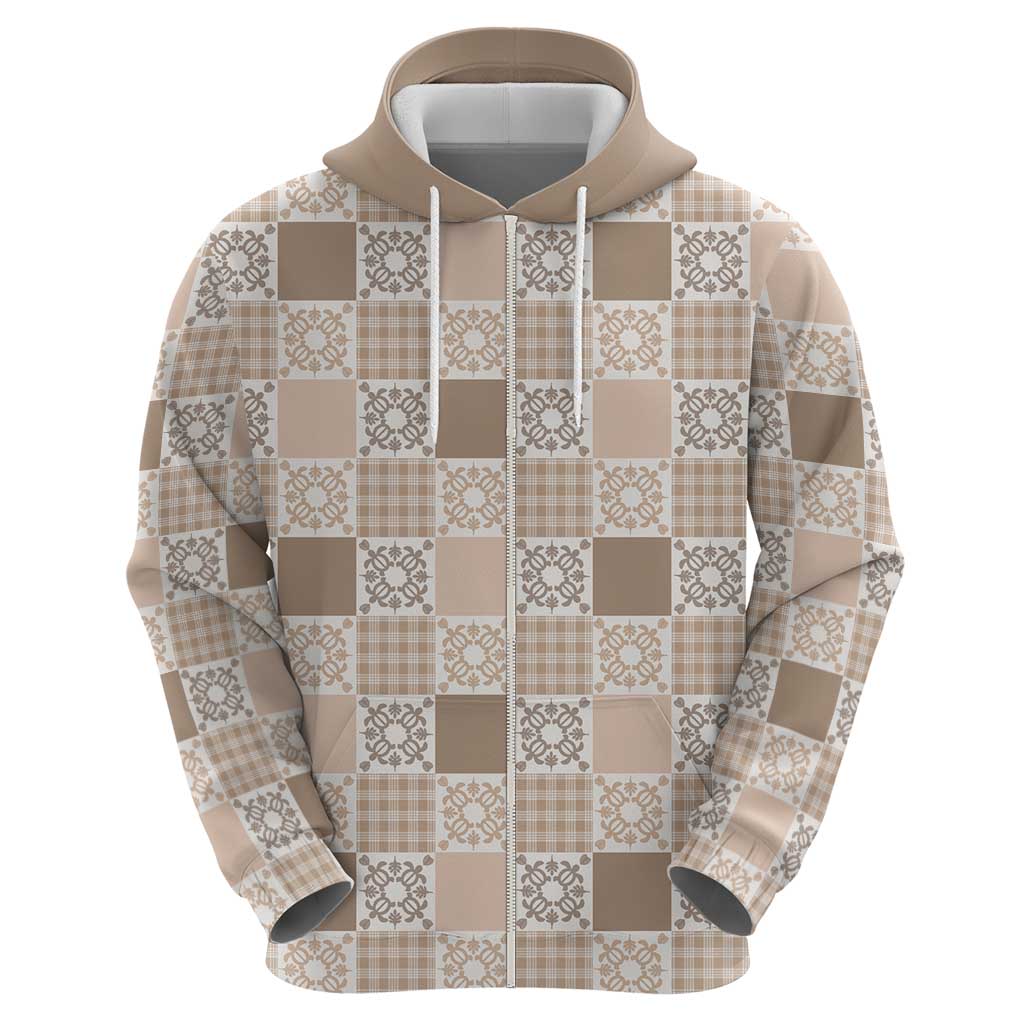 Hawaiian Palaka Quilt Pattern Hoodie Hawaii Culture Honu Turtle - Polynesian Pride