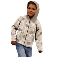 Hawaiian Palaka Quilt Pattern Kid Hoodie Hawaii Culture Honu Turtle - Polynesian Pride