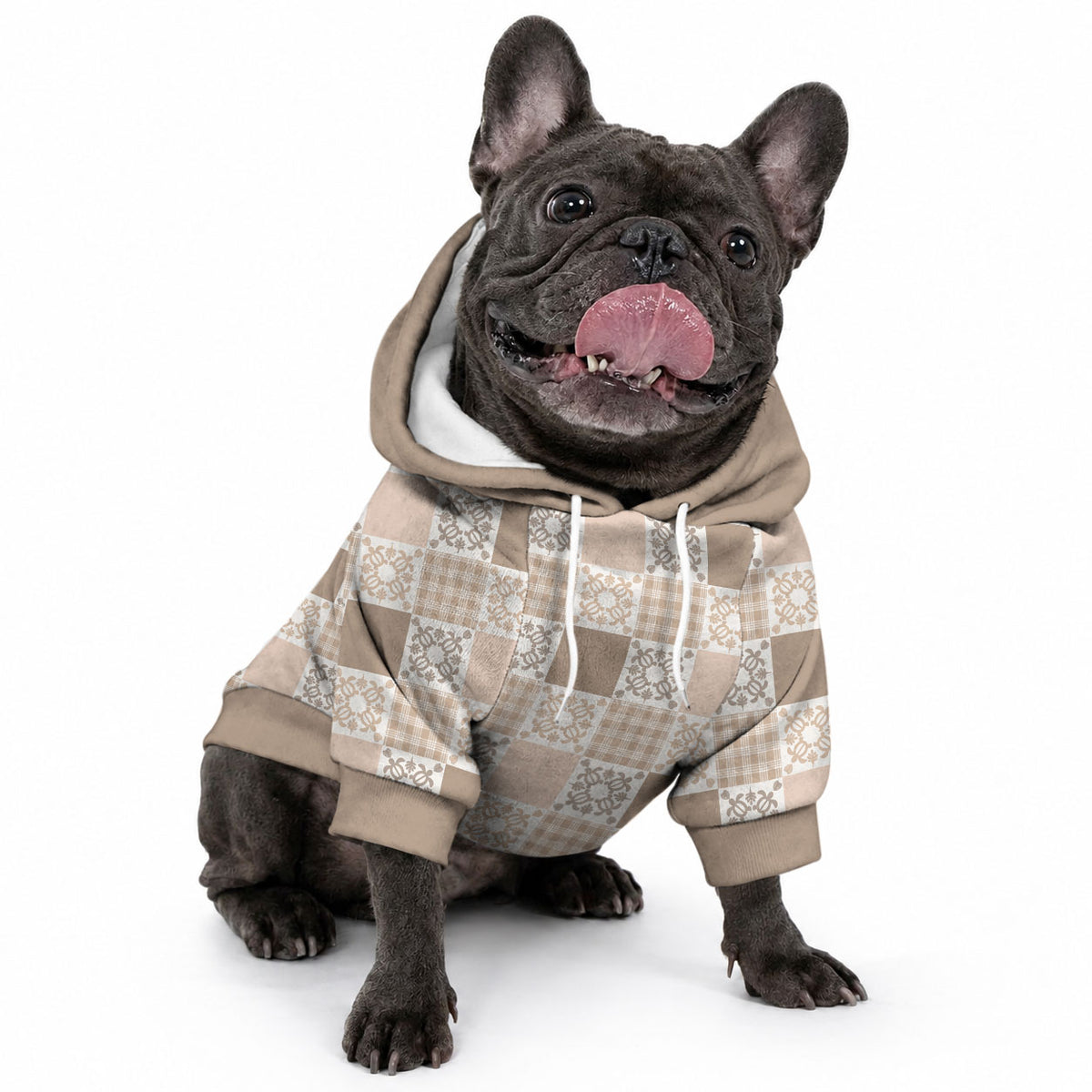 Hawaiian Palaka Quilt Pattern Pet Hoodie Hawaii Culture Honu Turtle LT9 - Polynesian Pride