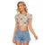 Hawaiian Palaka Quilt Pattern Raglan Cropped T Shirt Hawaii Culture Honu Turtle - Polynesian Pride