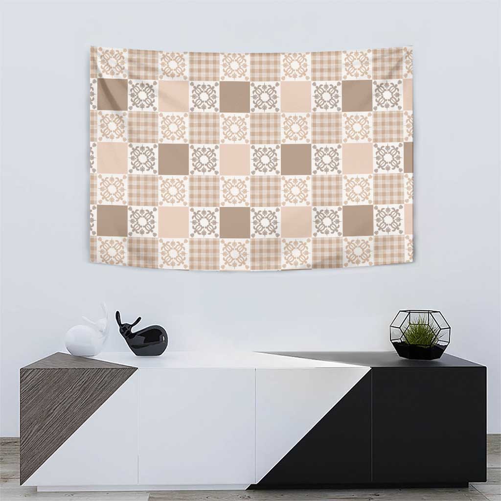 Hawaiian Palaka Quilt Pattern Tapestry Hawaii Culture Honu Turtle - Polynesian Pride