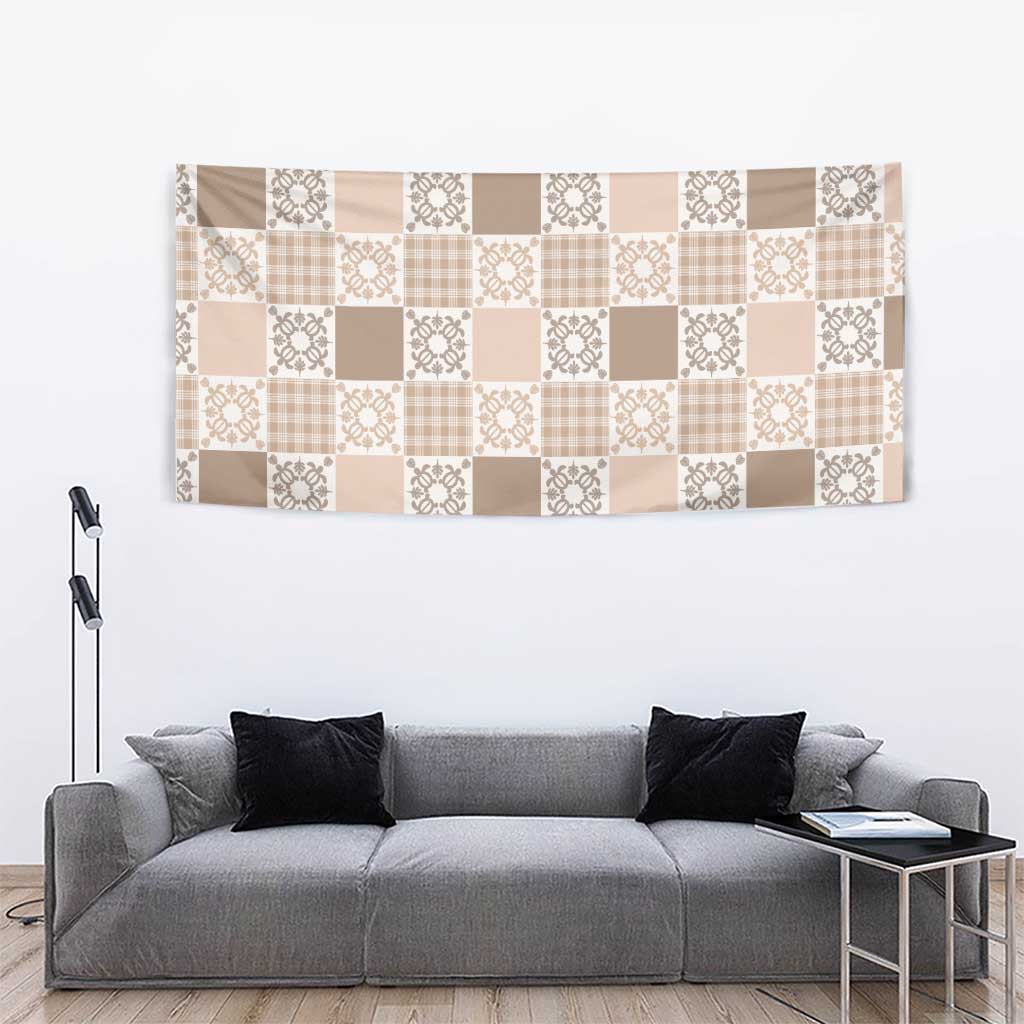Hawaiian Palaka Quilt Pattern Tapestry Hawaii Culture Honu Turtle - Polynesian Pride