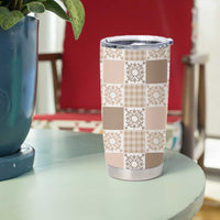 Hawaiian Palaka Quilt Pattern Tumbler Cup Hawaii Culture Honu Turtle - Polynesian Pride