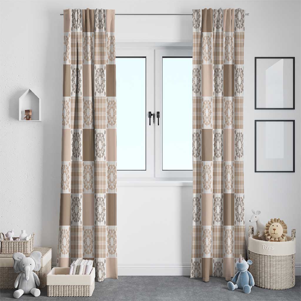Hawaiian Palaka Quilt Pattern Window Curtain Hawaii Culture Honu Turtle - Polynesian Pride