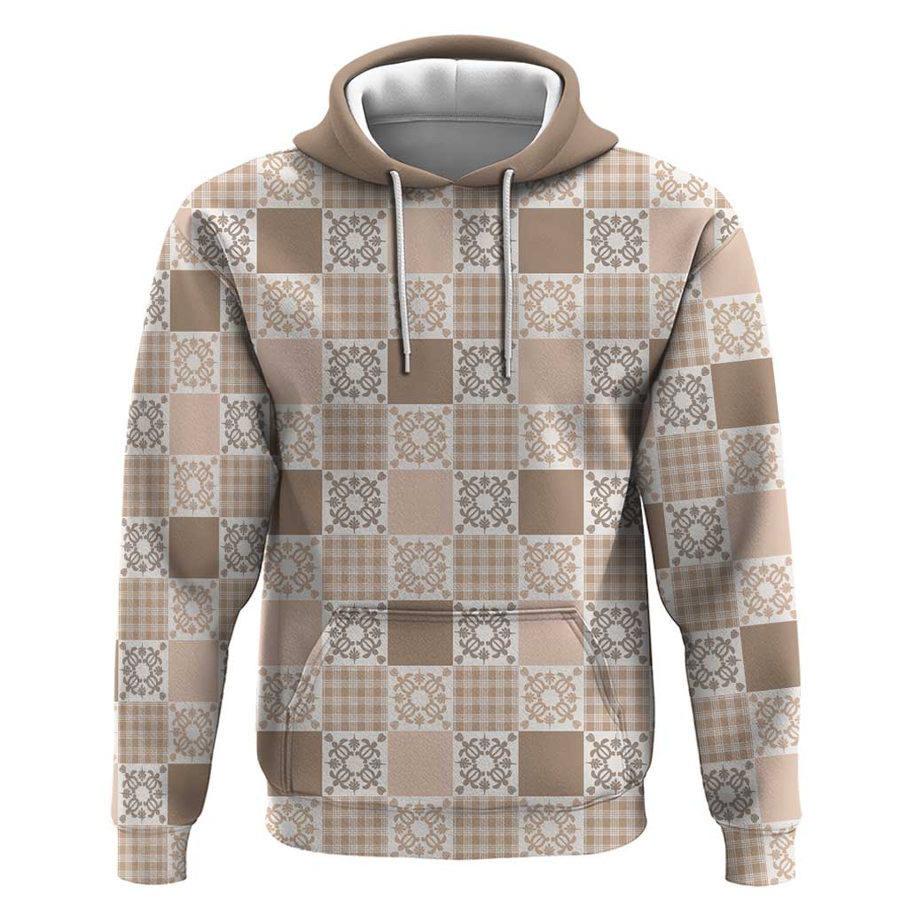 Hawaiian Palaka Quilt Pattern Zip Hoodie Hawaii Culture Honu Turtle - Polynesian Pride