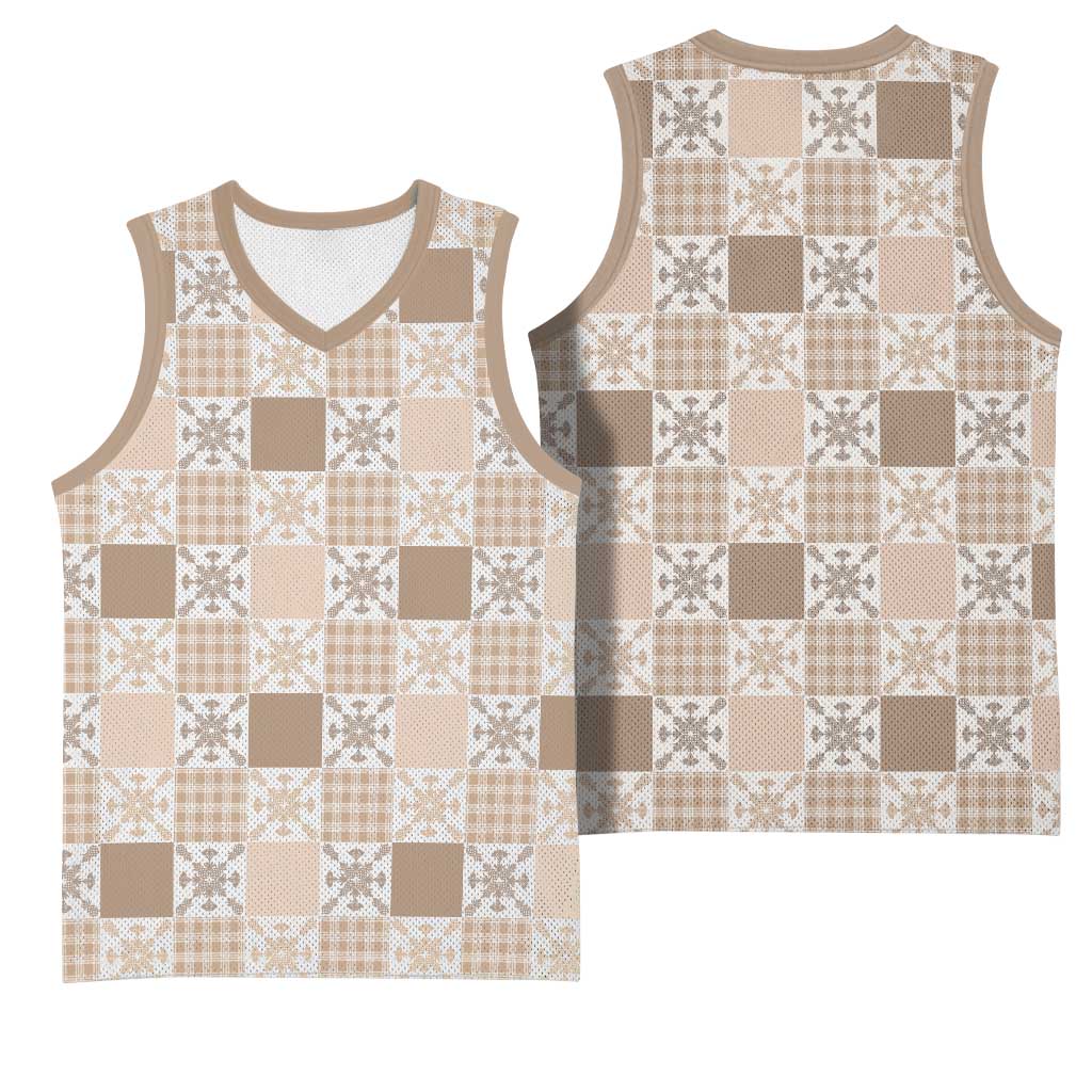 Hawaiian Palaka Quilt Pattern Basketball Jersey Hawaii Culture Pineapple - Polynesian Pride