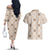 Hawaiian Palaka Quilt Pattern Couples Matching Off The Shoulder Long Sleeve Dress and Hawaiian Shirt Hawaii Culture Pineapple - Polynesian Pride