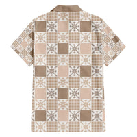 Hawaiian Palaka Quilt Pattern Family Matching Off The Shoulder Long Sleeve Dress and Hawaiian Shirt Hawaii Culture Pineapple LT9 - Polynesian Pride
