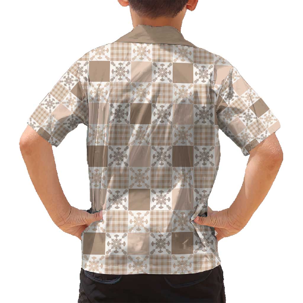 Hawaiian Palaka Quilt Pattern Family Matching Puletasi and Hawaiian Shirt Hawaii Culture Pineapple - Polynesian Pride