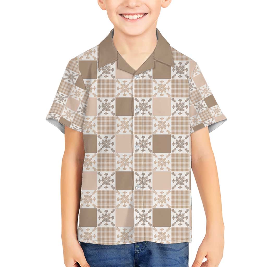 Hawaiian Palaka Quilt Pattern Kid Hawaiian Shirt Hawaii Culture Pineapple - Polynesian Pride