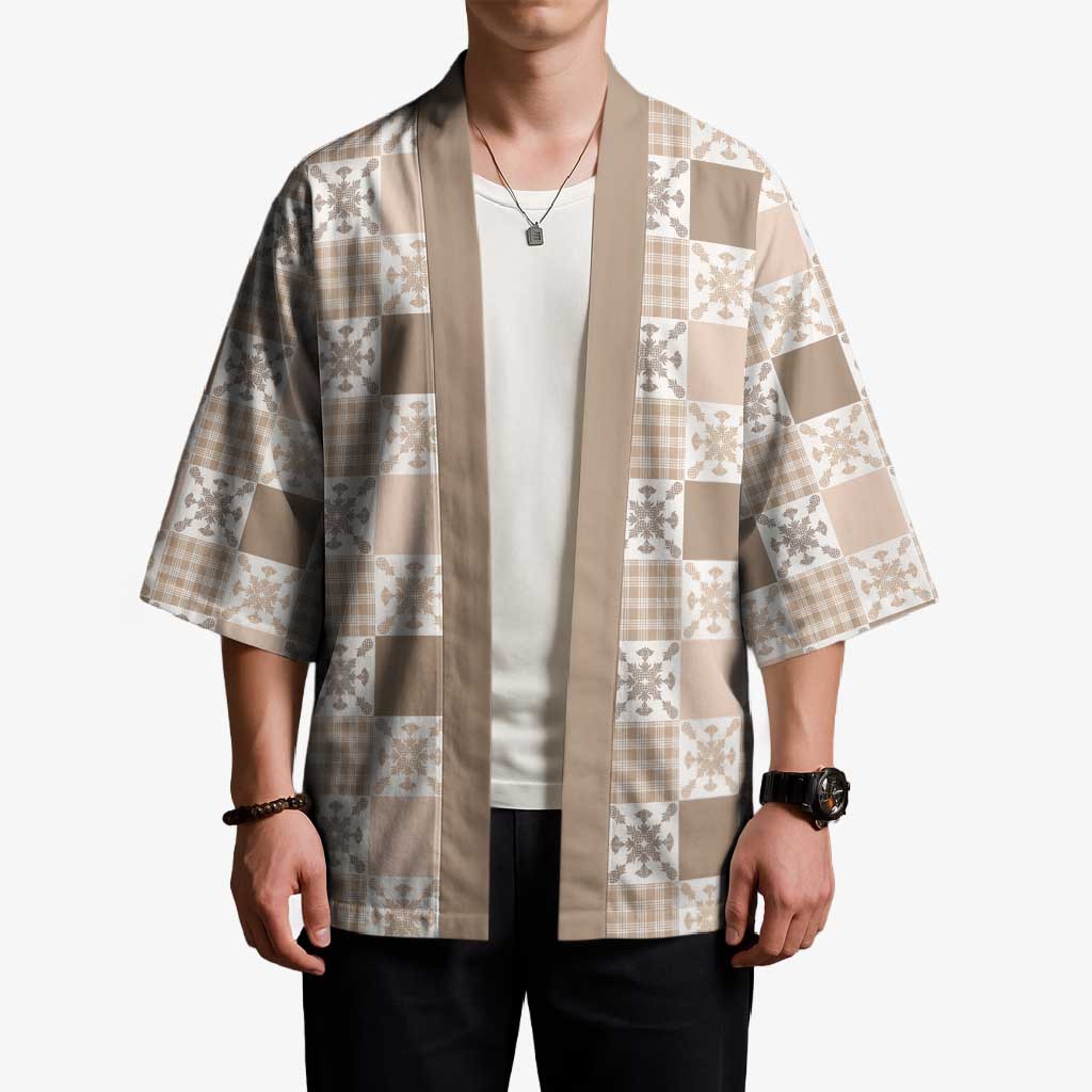 Hawaiian Palaka Quilt Pattern Kimono Hawaii Culture Pineapple - Polynesian Pride