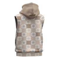 Hawaiian Palaka Quilt Pattern Sleeveless Hoodie Hawaii Culture Pineapple - Polynesian Pride