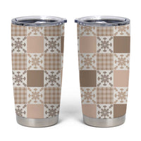 Hawaiian Palaka Quilt Pattern Tumbler Cup Hawaii Culture Pineapple LT9 Beige - Polynesian Pride