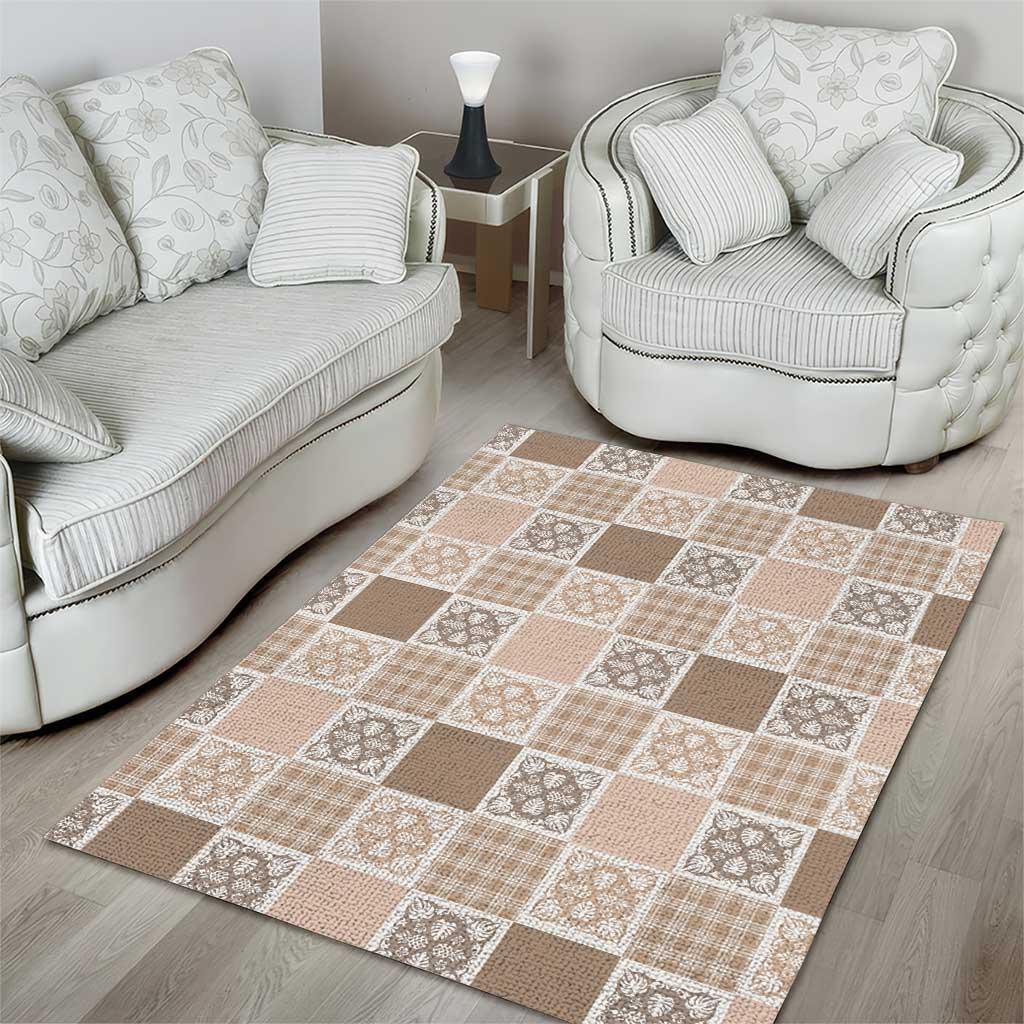 Hawaiian Palaka Quilt Pattern Area Rug Hawaii Culture Tropical Flowers Mix - Polynesian Pride