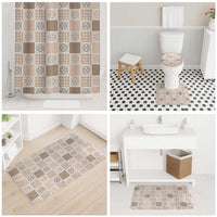 Hawaiian Palaka Quilt Pattern Bathroom Set Hawaii Culture Tropical Flowers Mix - Polynesian Pride