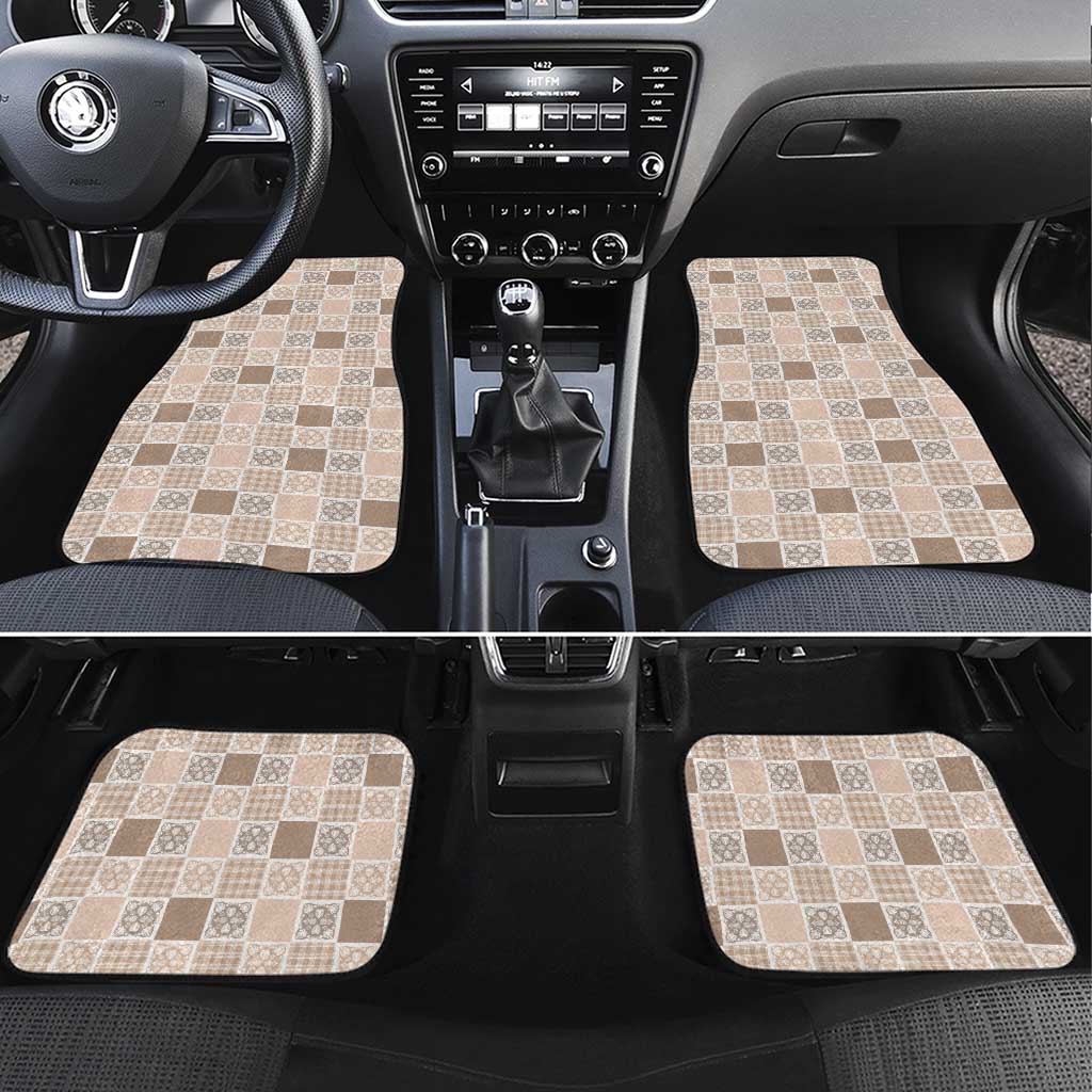 Hawaiian Palaka Quilt Pattern Car Mats Hawaii Culture Tropical Flowers Mix - Polynesian Pride