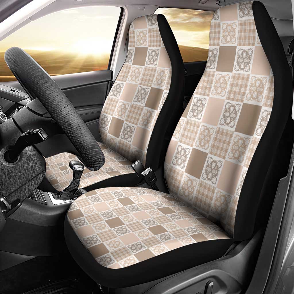 Hawaiian Palaka Quilt Pattern Car Seat Cover Hawaii Culture Tropical Flowers Mix - Polynesian Pride