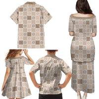 Hawaiian Palaka Quilt Pattern Family Matching Puletasi and Hawaiian Shirt Hawaii Culture Tropical Flowers Mix LT9 - Polynesian Pride