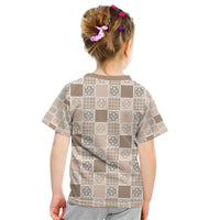 Hawaiian Palaka Quilt Pattern Kid T Shirt Hawaii Culture Tropical Flowers Mix LT9 - Polynesian Pride