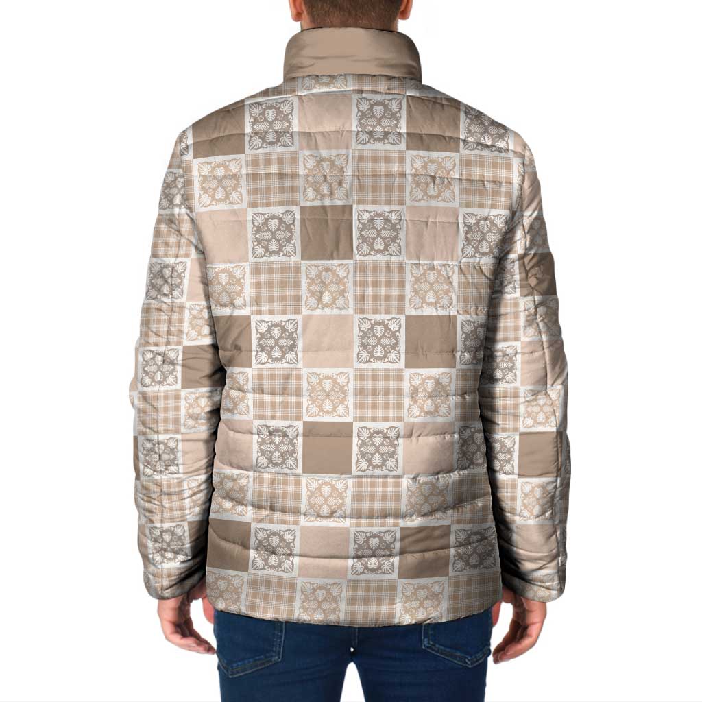 Hawaiian Palaka Quilt Pattern Padded Jacket Hawaii Culture Tropical Flowers Mix - Polynesian Pride