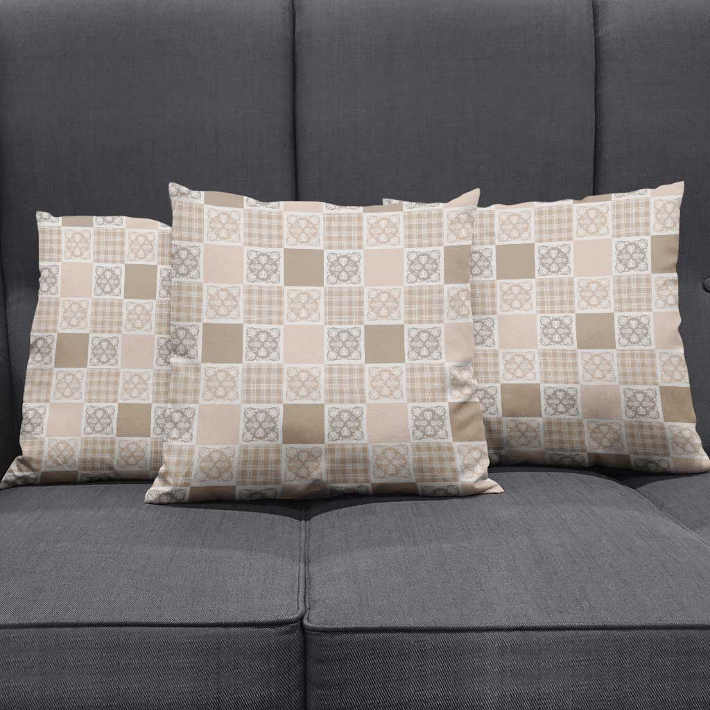 Hawaiian Palaka Quilt Pattern Pillow Cover Hawaii Culture Tropical Flowers Mix - Polynesian Pride