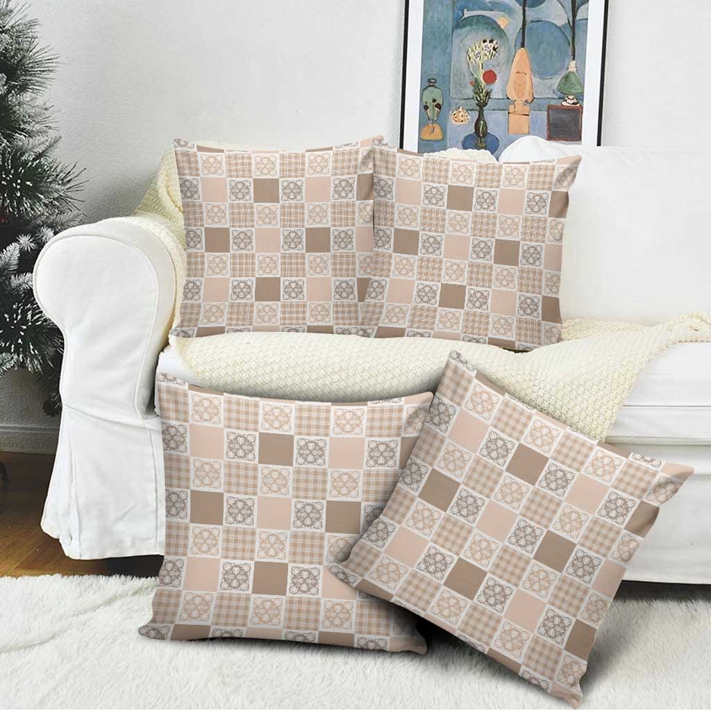 Hawaiian Palaka Quilt Pattern Pillow Cover Hawaii Culture Tropical Flowers Mix - Polynesian Pride