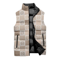 Hawaiian Palaka Quilt Pattern Sleeveless Puffer Jacket Hawaii Culture Tropical Flowers Mix LT9 - Polynesian Pride
