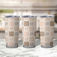 Hawaiian Palaka Quilt Pattern Tumbler Cup Hawaii Culture Tropical Flowers Mix LT9 - Polynesian Pride