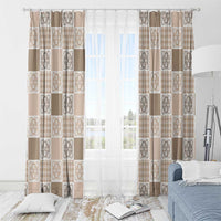 Hawaiian Palaka Quilt Pattern Window Curtain Hawaii Culture Tropical Flowers Mix - Polynesian Pride