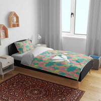 Seamless Hawaiian Quilt Pattern Bedding Set Hawaii Culture Palm Leaf Tropical - Polynesian Pride