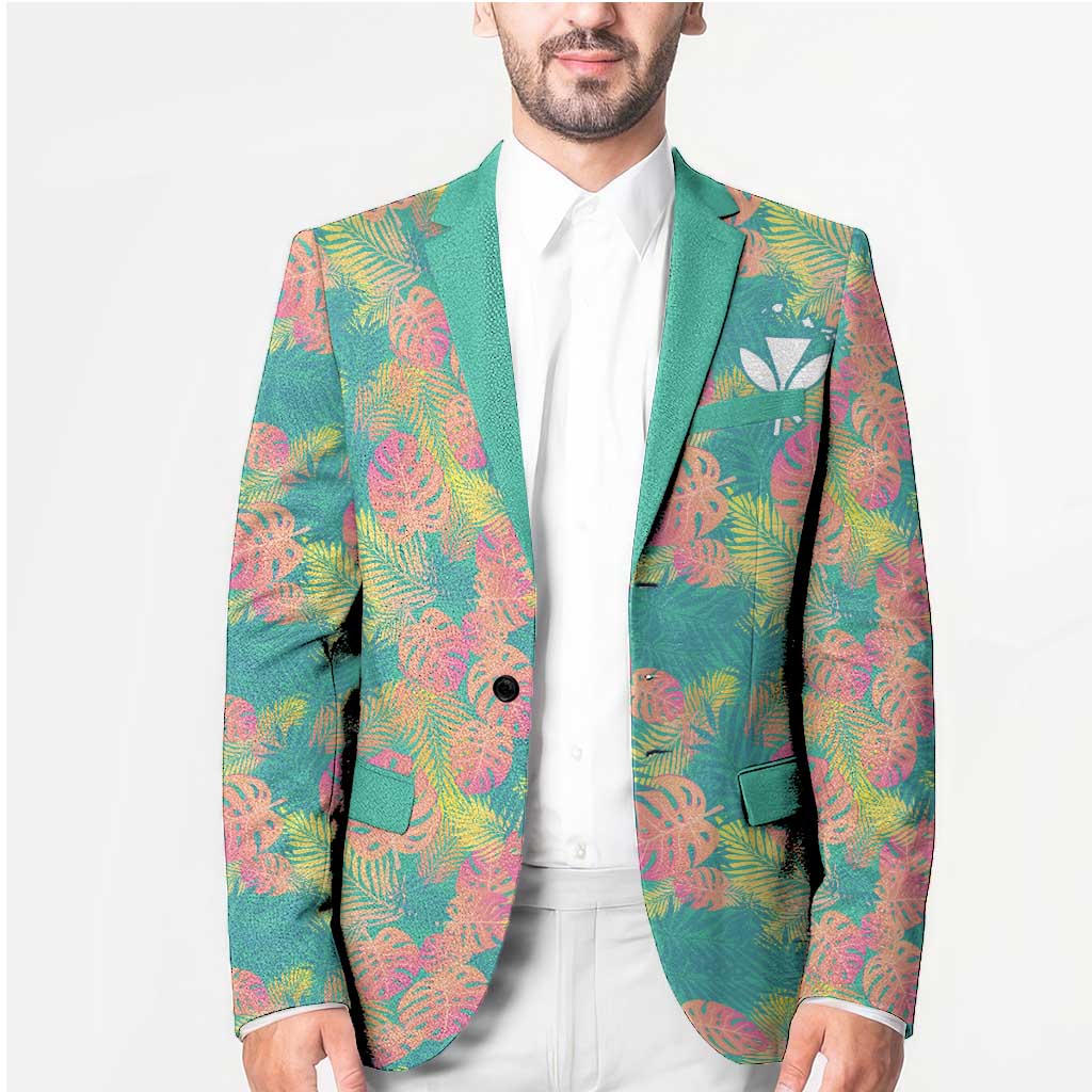 Seamless Hawaiian Quilt Pattern Blazer Hawaii Culture Palm Leaf Tropical - Polynesian Pride
