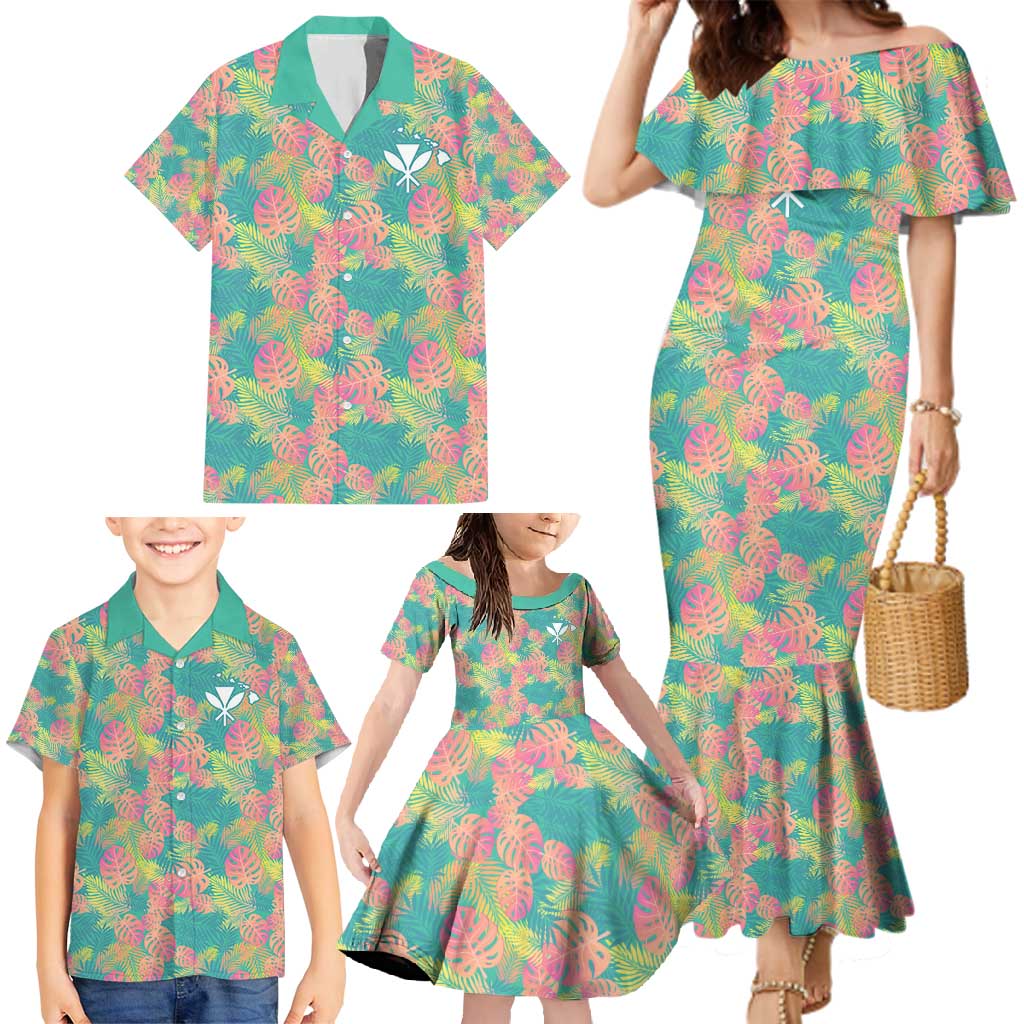 Personalised Seamless Hawaiian Quilt Pattern Family Matching Mermaid Dress and Hawaiian Shirt Hawaii Culture Palm Leaf Tropical LT9 - Polynesian Pride