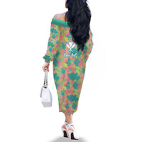 Personalised Seamless Hawaiian Quilt Pattern Family Matching Off The Shoulder Long Sleeve Dress and Hawaiian Shirt Hawaii Culture Palm Leaf Tropical LT9 - Polynesian Pride