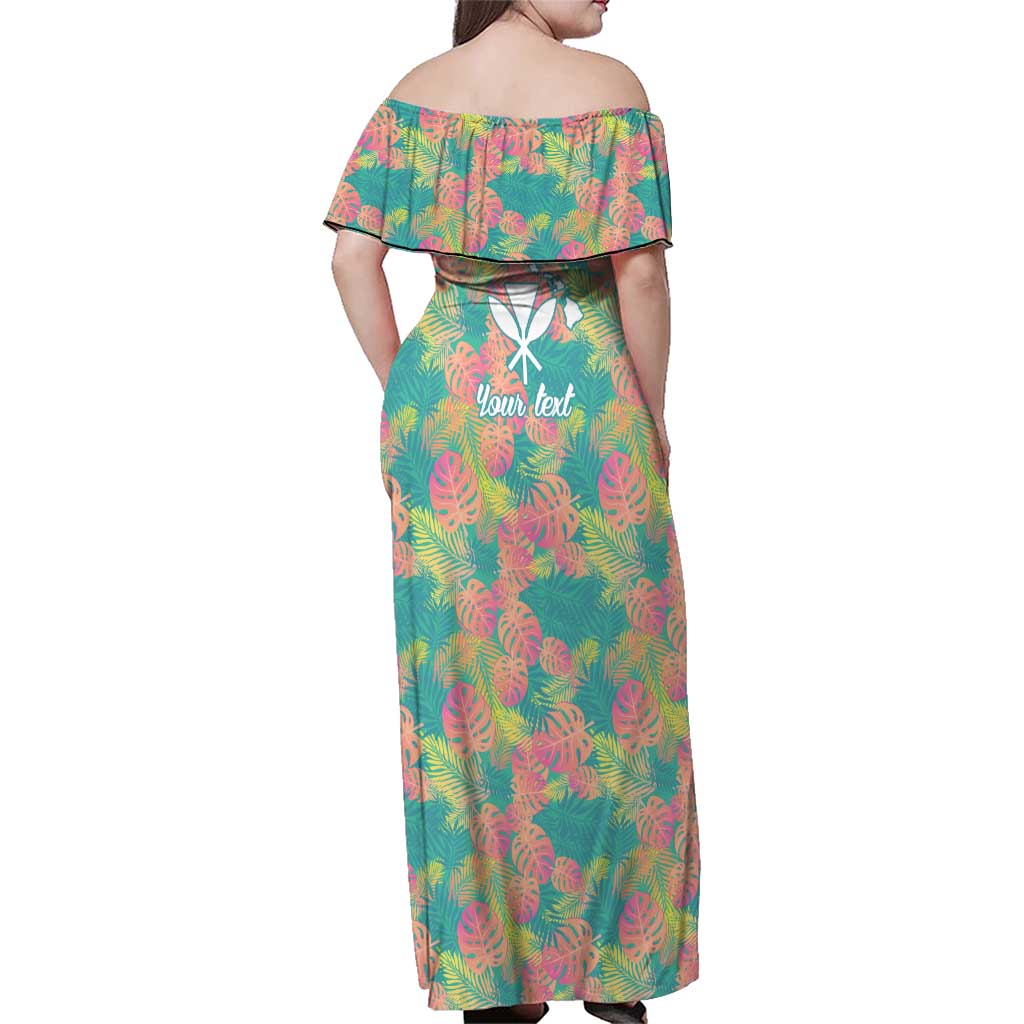 Personalised Seamless Hawaiian Quilt Pattern Family Matching Off Shoulder Maxi Dress and Hawaiian Shirt Hawaii Culture Palm Leaf Tropical LT9 - Polynesian Pride
