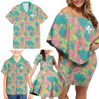 Personalised Seamless Hawaiian Quilt Pattern Family Matching Off Shoulder Short Dress and Hawaiian Shirt Hawaii Culture Palm Leaf Tropical LT9 - Polynesian Pride