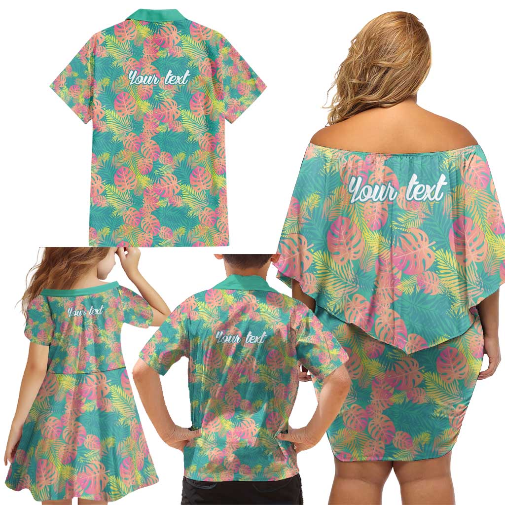 Personalised Seamless Hawaiian Quilt Pattern Family Matching Off Shoulder Short Dress and Hawaiian Shirt Hawaii Culture Palm Leaf Tropical LT9 - Polynesian Pride