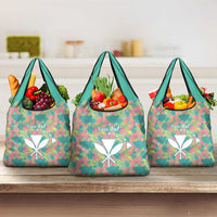 Seamless Hawaiian Quilt Pattern Grocery Bag Hawaii Culture Palm Leaf Tropical - Polynesian Pride