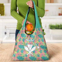 Seamless Hawaiian Quilt Pattern Grocery Bag Hawaii Culture Palm Leaf Tropical - Polynesian Pride
