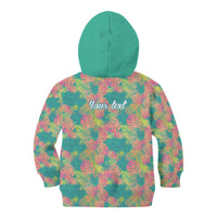 Seamless Hawaiian Quilt Pattern Kid Hoodie Hawaii Culture Palm Leaf Tropical - Polynesian Pride