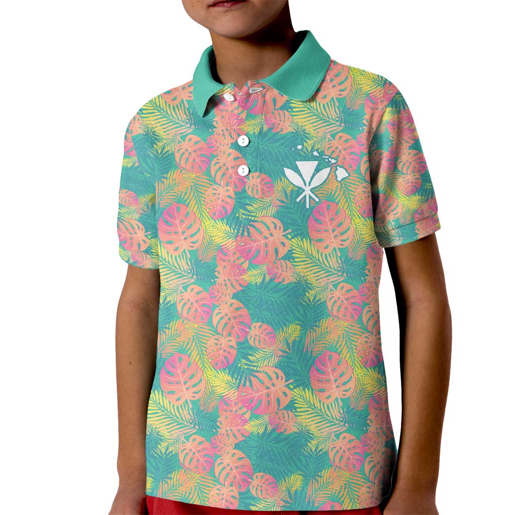 Personalised Seamless Hawaiian Quilt Pattern Kid Polo Shirt Hawaii Culture Palm Leaf Tropical LT9 Kid Beige - Polynesian Pride
