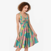 Seamless Hawaiian Quilt Pattern Midi Dress Hawaii Culture Palm Leaf Tropical - Polynesian Pride