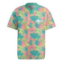 Seamless Hawaiian Quilt Pattern Rugby Jersey Hawaii Culture Palm Leaf Tropical - Polynesian Pride