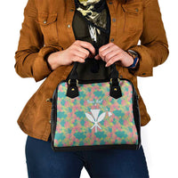 Seamless Hawaiian Quilt Pattern Shoulder Handbag Hawaii Culture Palm Leaf Tropical - Polynesian Pride