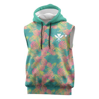 Personalised Seamless Hawaiian Quilt Pattern Sleeveless Hoodie Hawaii Culture Palm Leaf Tropical LT9 Beige - Polynesian Pride