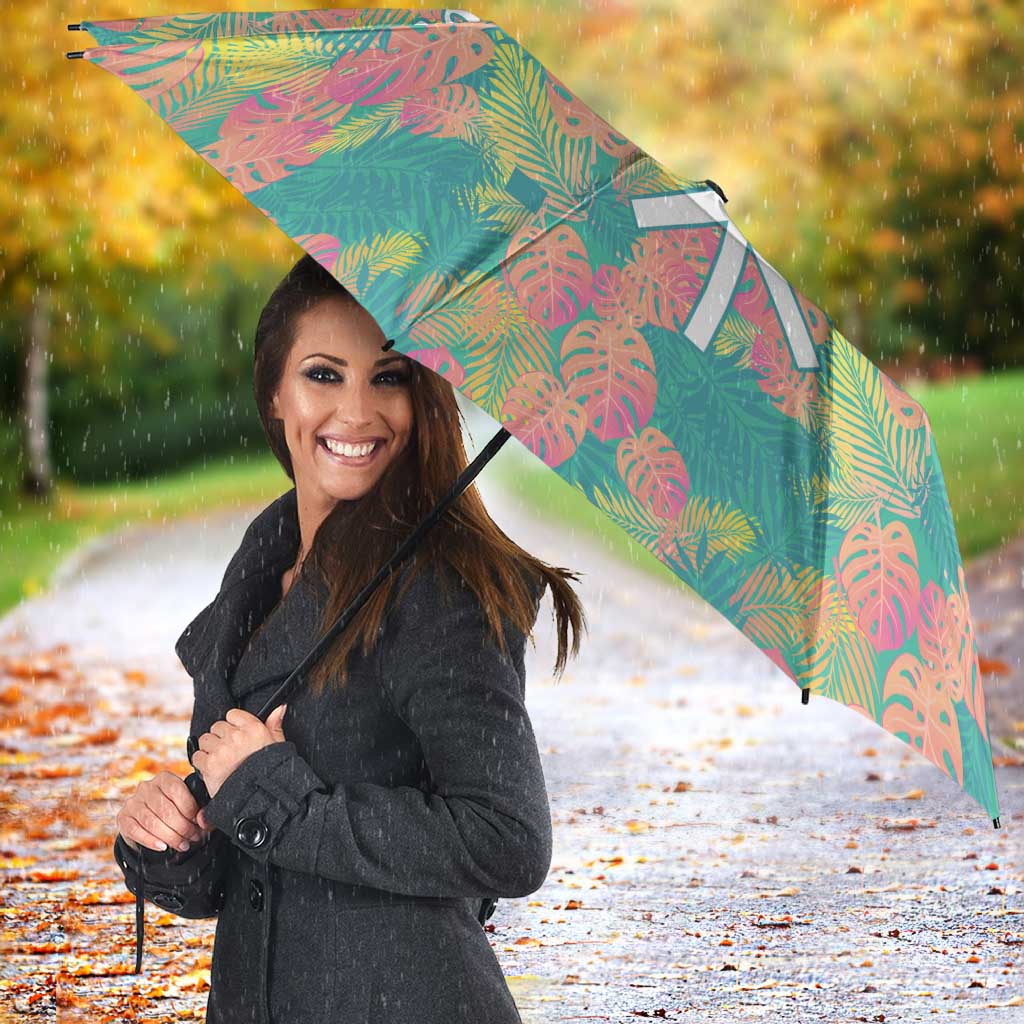 Seamless Hawaiian Quilt Pattern Umbrella Hawaii Culture Palm Leaf Tropical - Polynesian Pride