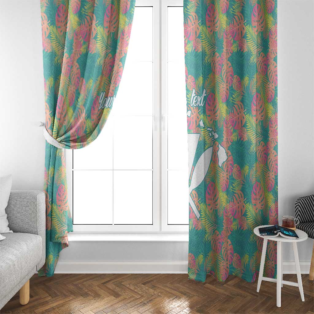 Seamless Hawaiian Quilt Pattern Window Curtain Hawaii Culture Palm Leaf Tropical - Polynesian Pride